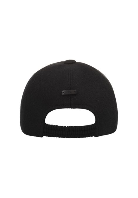 Black Cashmere Felt Baseball Hat FEDELI | 008010015-NERO