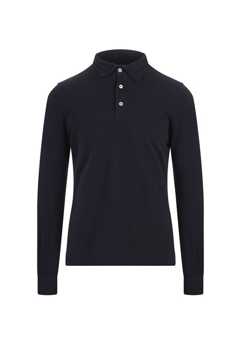 North Long-Sleeved Polo Shirt In Blue Piquet FEDELI | 0104626
