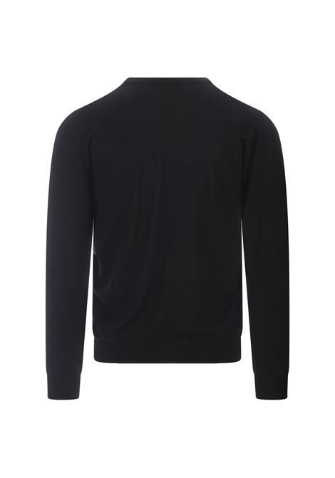 Round-Neck Pullover In Black Wool FEDELI | 070127