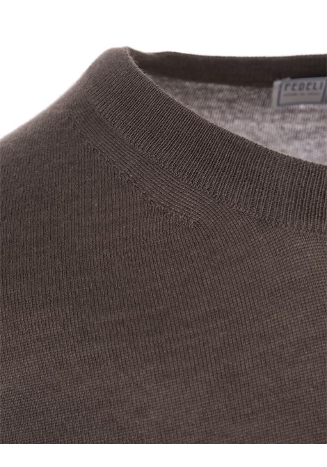 Pullover Girocollo Taupe In Cashmere e Seta FEDELI | 0711942