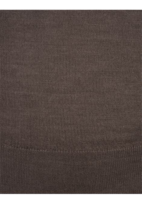 Taupe Round Neck Pullover In Cashmere and Silk FEDELI | 0711942