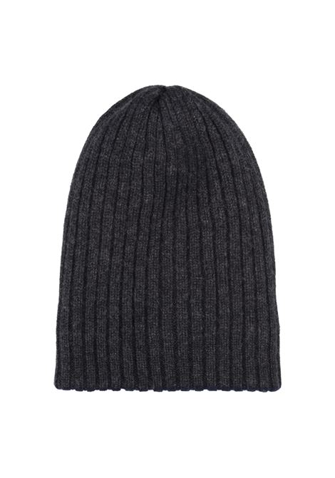 Beanie In Double Cashmere Grigio e Blu FEDELI | 073050023