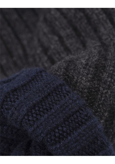 Beanie In Double Cashmere Grigio e Blu FEDELI | 073050023