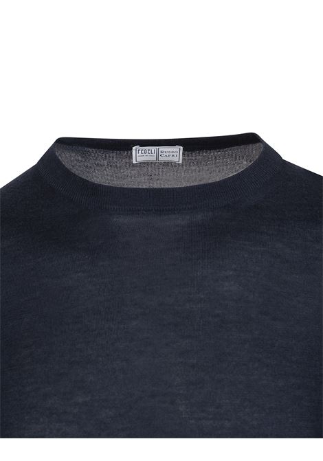 Pullover Arg. In Cashmere e Seta Blu Notte FEDELI | 0711912