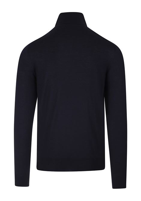 Night Blue Silk and Cashmere Derby Turtleneck FEDELI | 0712413