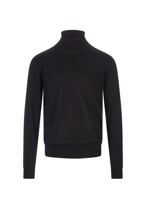 Black Cashmere and Silk Turtleneck Pullover FEDELI | 071249