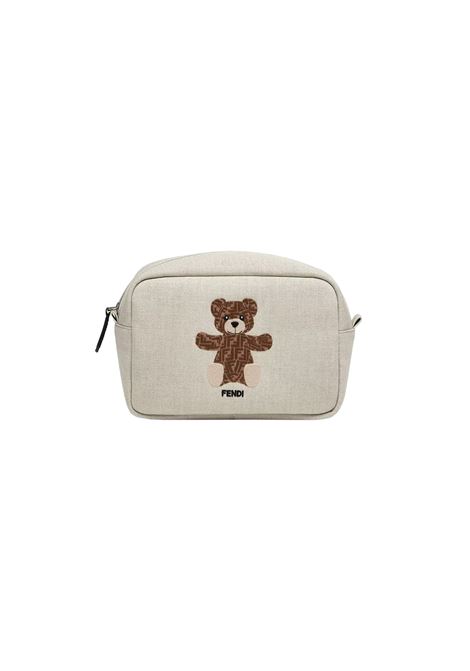 FENDI KIDS Beauty Case In Tessuto Ecru' Con Ricamo - FENDI KIDS