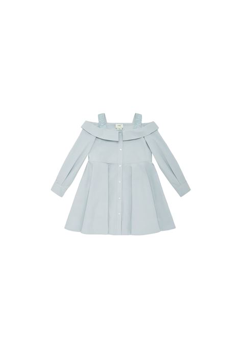 Pale Blue Poplin Dress FENDI KIDS | JFB694-AEXZF08S8