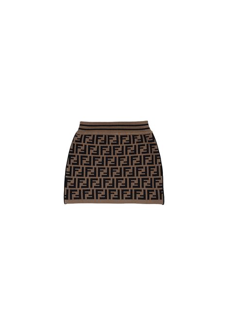 Gonna Corta Con Motivo FF All-Over FENDI KIDS | JFG070-AYEDF15B6