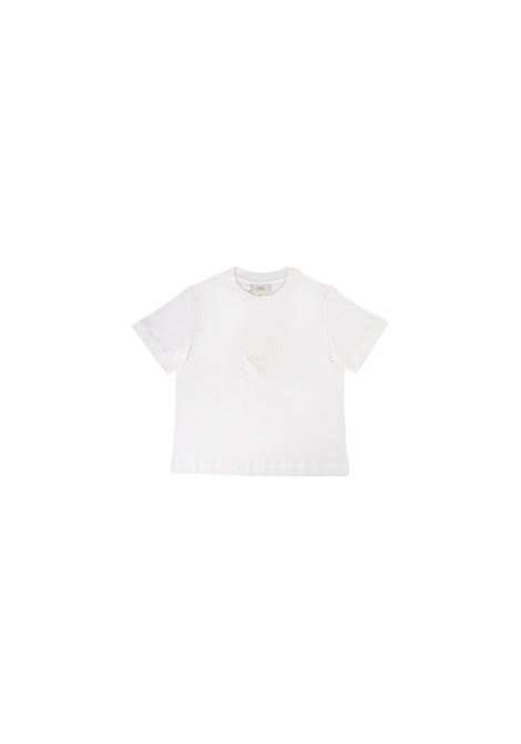 T-Shirt Bianca Con Ricamo FENDI KIDS | JFI360-7AJF0TU9