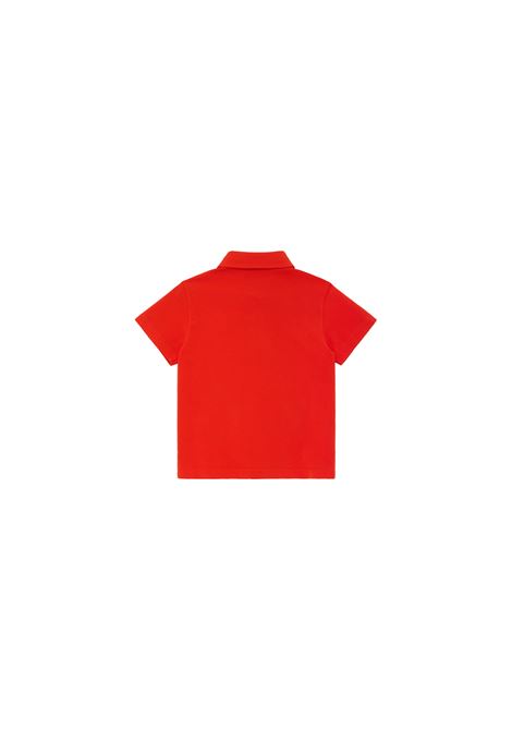 Red Cotton Pique Polo Shirt with White Stamp FENDI KIDS | JMI459-AVPF0XDC