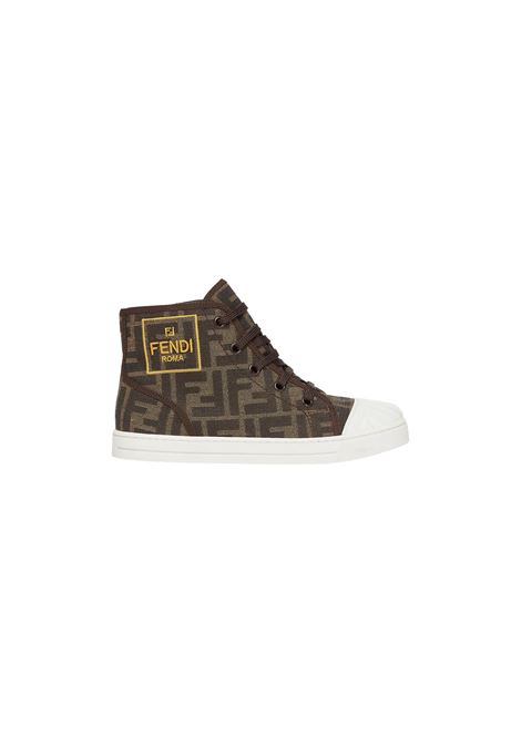 FENDI KIDS Sneakers Mid-Top Con Logo FF All-Over - FENDI KIDS