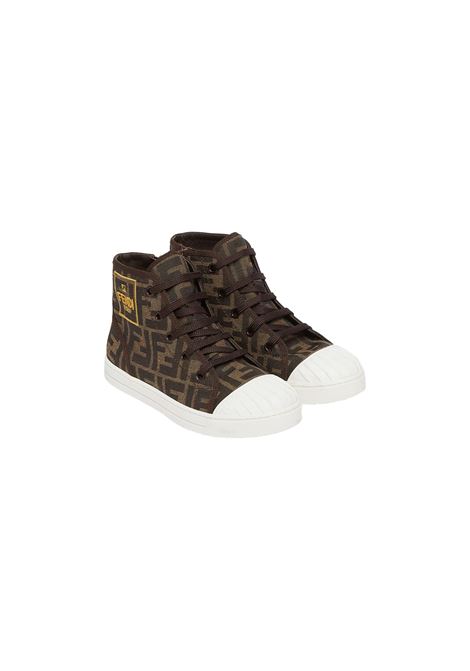 Sneakers Mid-Top Con Logo FF All-Over FENDI KIDS | JMR473-AJZEF1NJK