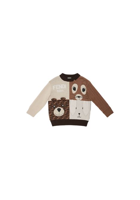 Sweater With Animal Mascots FENDI KIDS | JUG177-ARTBF0ZA0