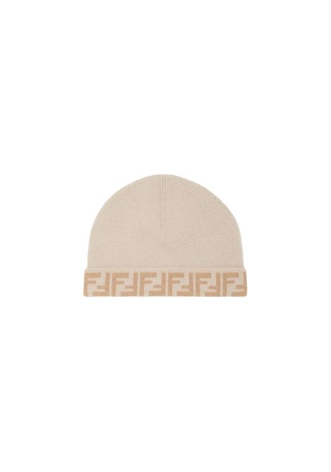 FENDI KIDS Cappello Reversibile Beige Con Logo FF - FENDI KIDS