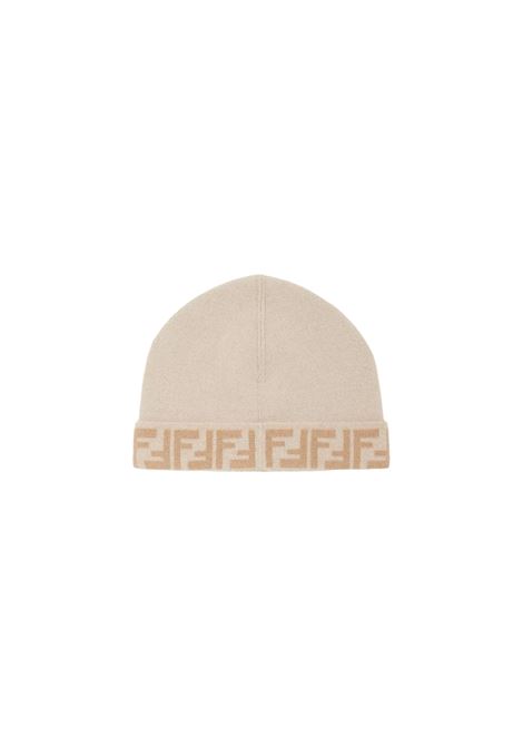 Beige Reversible Hat With FF Logo FENDI KIDS | JUP063-AO29F0AYG