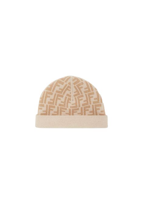 Beige Reversible Hat With FF Logo FENDI KIDS | JUP063-AO29F0AYG