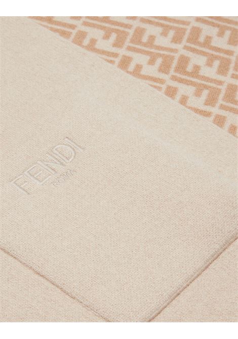 Beige Reversible Scarf With FF Logo FENDI KIDS | JUQ020-AO29F0AYG