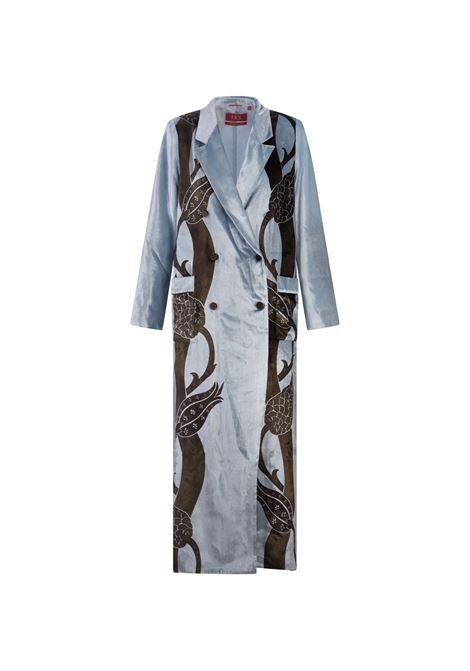Light Blue Proto Long Coat with Venetian Decorated Stripes FOR RESTLESS SLEEPERS | CP000826-TE00796114