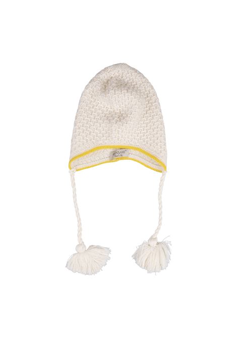 White Peruvian Hat With Braids and Pompoms GENSAMI | CAP01-B-APEBIANCO LATTE