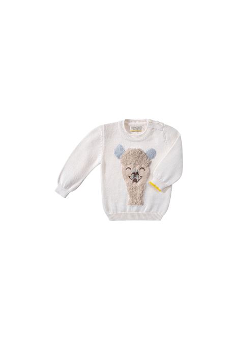 Alpachino Sweater In White And Light Blue GENSAMI | GIR01-B-ALPBIANCO LATTE/AZZURRO CIELO