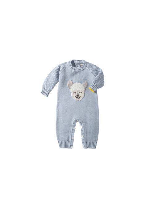 Sky Blue and Grey Alpachino Baby Romper GENSAMI | TU02-B-ALPAZZURRO CIELO/GREIGE