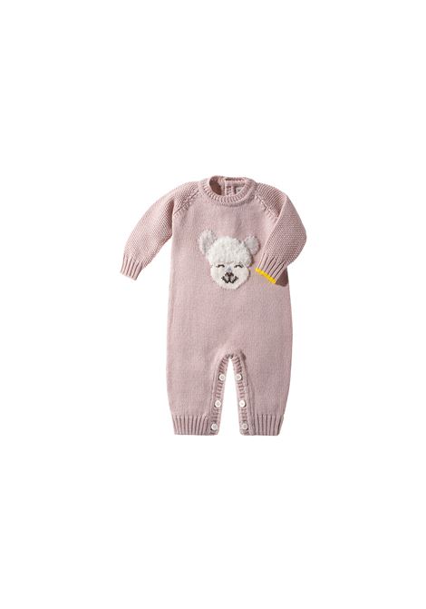 Cameo Pink and Grey Alpachino Baby Romper GENSAMI | TU02-B-ALPROSA CAMEO/GREIGE