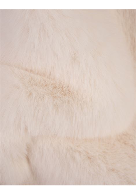 Long White Faux Fur Coat With Brooch GIUSEPPE DI MORABITO | 03PFCO041-0333302