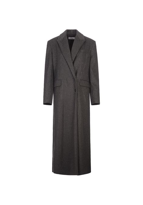 Cappotto Lungo Grigio Con Cristalli GIUSEPPE DI MORABITO | 03PFCO047FC-0335098