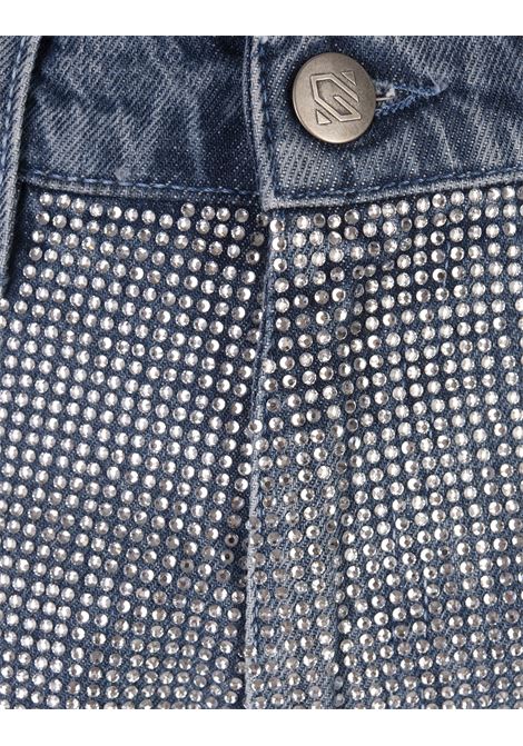 Blue Flare Fit Jeans With Crystals GIUSEPPE DI MORABITO | 03PFDNP043FC-0333080