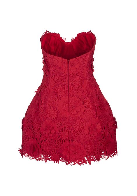 Red Mini Dress With Macram? And 3D Flowers GIUSEPPE DI MORABITO | 03PFDR392-0332718