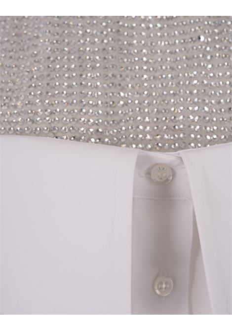 Rhinestone Top & Oversize Shirt Mini Dress In White GIUSEPPE DI MORABITO | 03PFDR401C-0328201