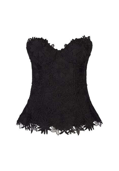 Black Top With Macram? And 3D Flowers GIUSEPPE DI MORABITO | 03PFTO269Y-0332799