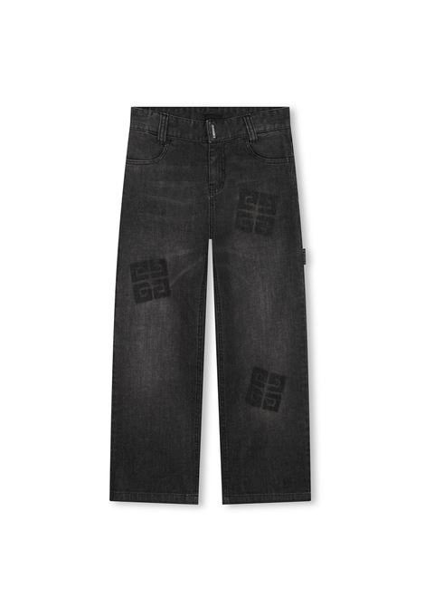 Jeans a Gamba Larga Neri Con Motivo 4G GIVENCHY KIDS | H3031009B