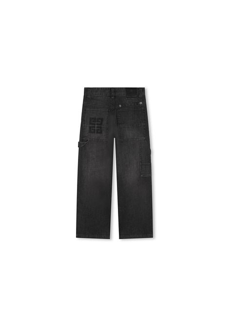 Jeans a Gamba Larga Neri Con Motivo 4G GIVENCHY KIDS | H3031009B