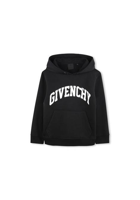 Felp Nera Con Cappuccio e Logo Lettering GIVENCHY KIDS | H3032809B