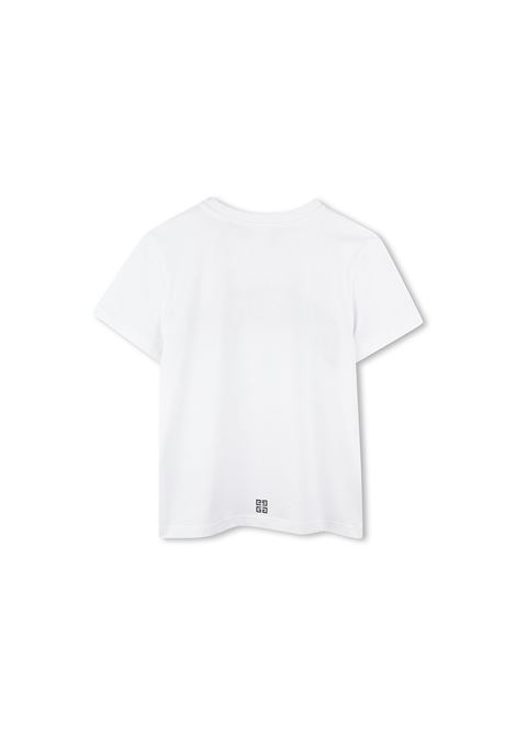 T-Shirt Bianca Con Logo Lettering GIVENCHY KIDS | H3033610P