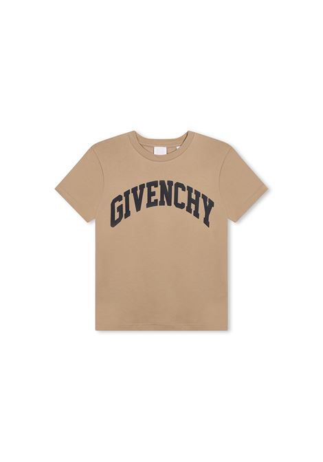 T-Shirt Beige Con Logo Lettering GIVENCHY KIDS | H30336263