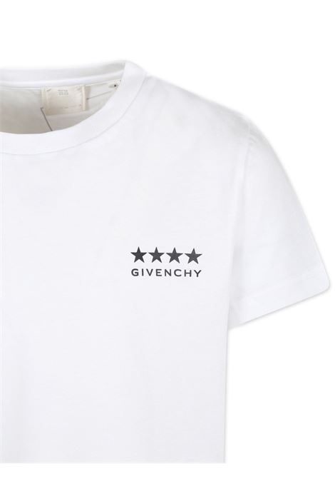 T-Shirt Bianca Con Logo e Motivo 4G GIVENCHY KIDS | H3035510P