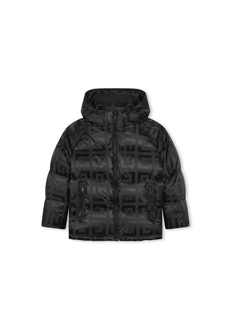 Black Down Jacket With 4G Pattern GIVENCHY KIDS | H3036309B