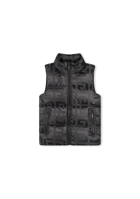 Black Padded Gilet With 4G Pattern GIVENCHY KIDS | H3036509B