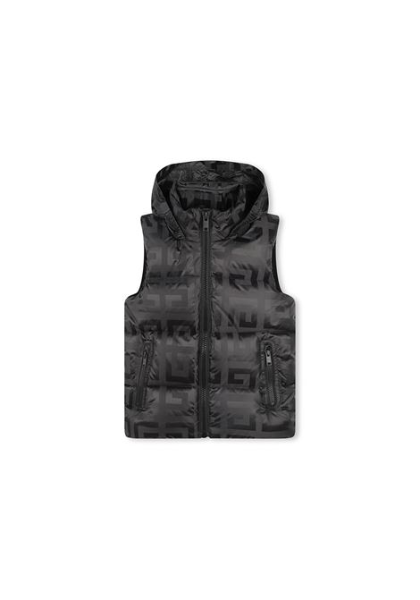 Black Padded Gilet With 4G Pattern GIVENCHY KIDS | H3036509B