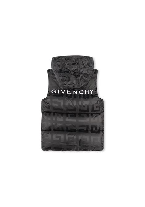 Black Padded Gilet With 4G Pattern GIVENCHY KIDS | H3036509B