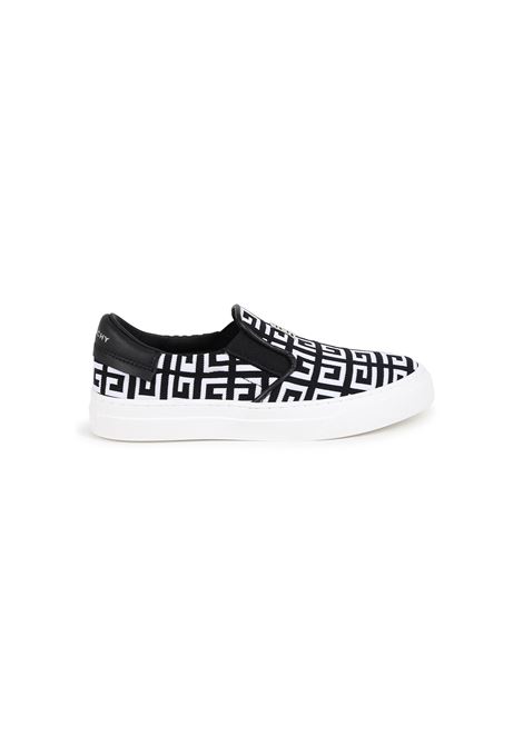 4G Slip-On Sneakers In Black and White GIVENCHY KIDS | H30370M41