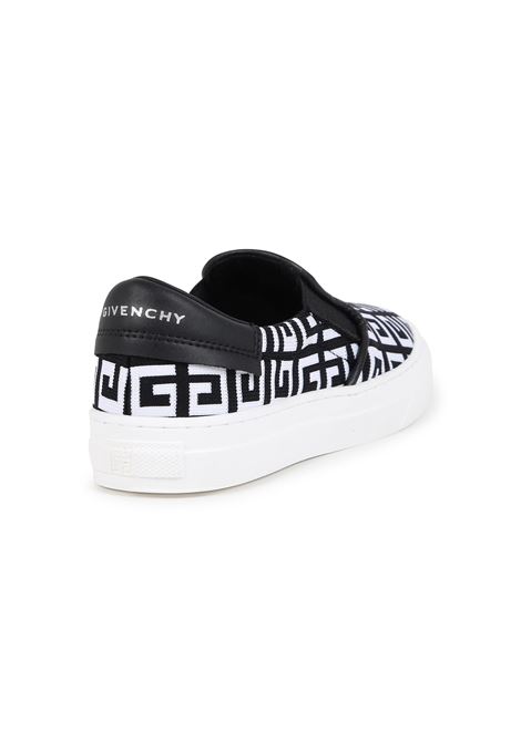 4G Slip-On Sneakers In Black and White GIVENCHY KIDS | H30370M41