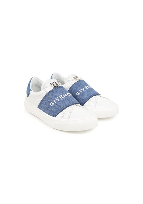 Sneakers Urban Street In Bianco e Denim Blu GIVENCHY KIDS | H3037210P