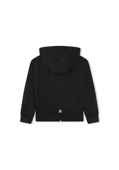 Felpa Zip-Up Nera Con Cappuccio e Logo GIVENCHY 4G GIVENCHY KIDS | H3041109B