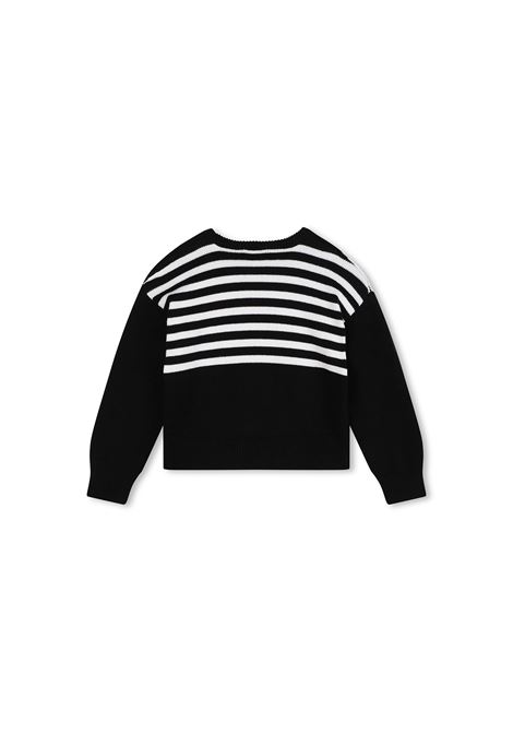 Pullover Nero Con Motivo 4G e Motivo a Righe GIVENCHY KIDS | H30415M41