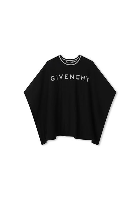 Black and White Reversible Cape with Logo and 4G Motif GIVENCHY KIDS | H3044309B