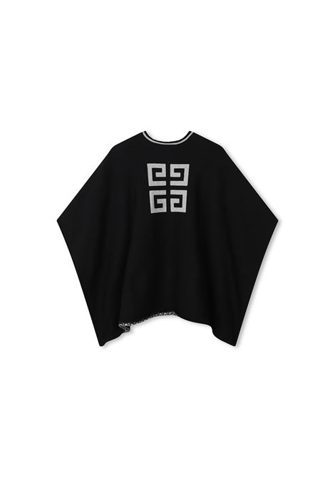 Black and White Reversible Cape with Logo and 4G Motif GIVENCHY KIDS | H3044309B